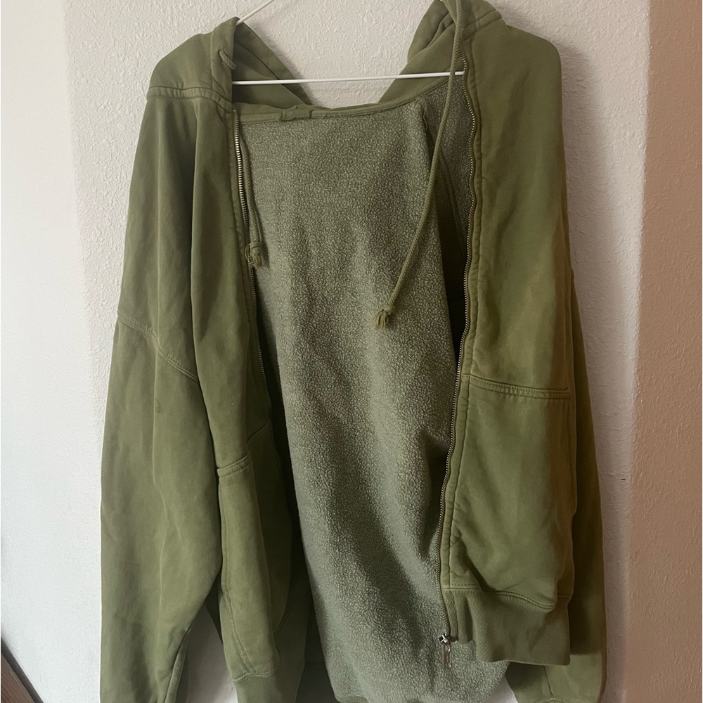 matcha one size fits most christy zip up hoodie